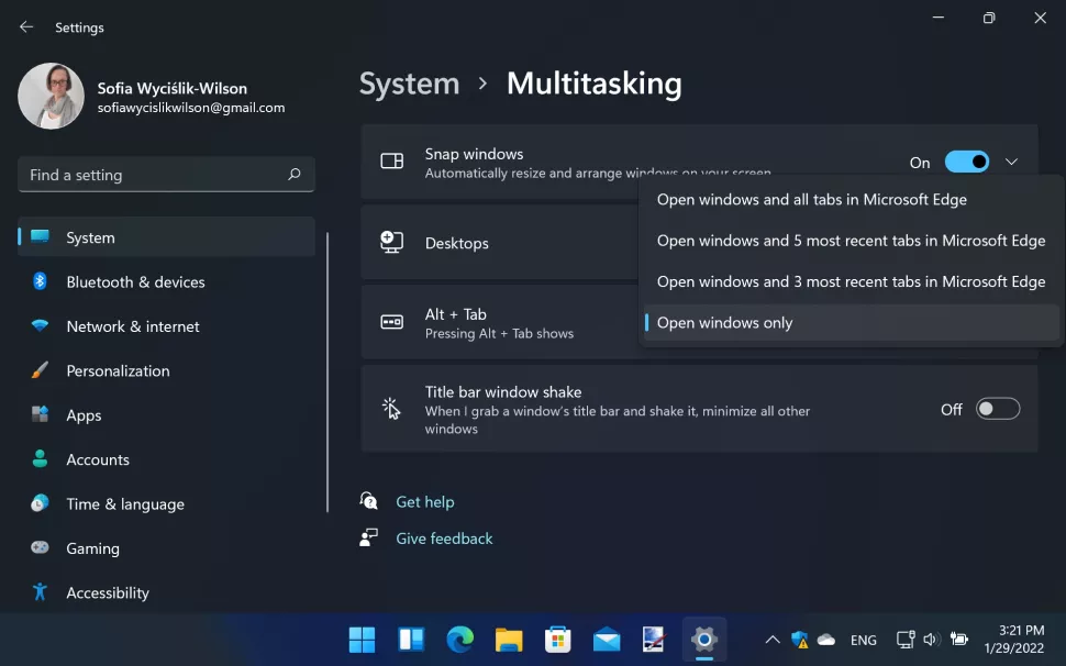 Windows 11 Exclude Edge in Alt + Tab
